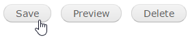 Save, Preview, and Delete buttons, with the pointer on Save.
