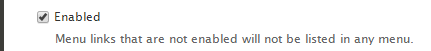 Enabled checkbox, checked.