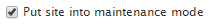 Put site into maintenance mode checkbox.