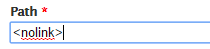 Path field containing <nolink>.