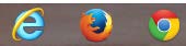 Internet Explorer, Firefox, and Chrome browser icons.