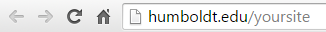 Browser address bar showing humboldt.edu/yoursite.