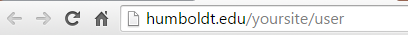 Browser address bar showing humboldt.edu/yoursite/user.