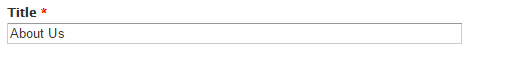 Title field containing About Us.