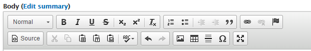 Editor toolbar with paragraph format, bold, italic, underline, list, link, and source buttons.