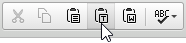 Editor paste buttons, with the pointer on Paste as plain text.