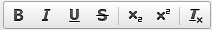 Bold, italic, underline, strikethrough, subscript, superscript, and Remove Format buttons.