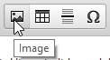 Editor toolbar with the pointer on the Image button.