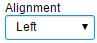 Alignment drop-down set to Left.