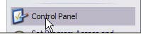Start menu with the pointer on Control Panel.