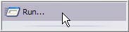 Windows Start menu with the pointer on Run.